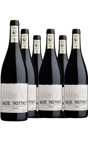 6 bottles cardboard - Basic red instinct (sulfite-free)