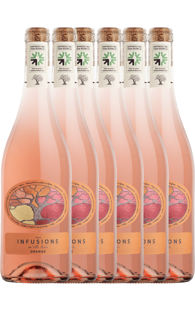 Cardboard of 6 bottles - Les Infusions Villa Noria - Orange (without sulphites) Cardboard of 6 bottles - Les Infusions Villa Noria - Orange (without sulphites)