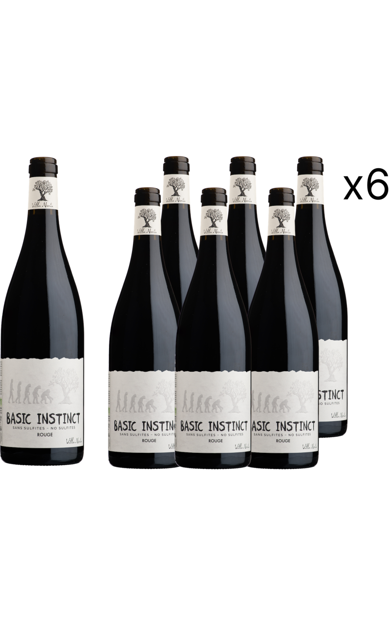 Cartón de 6 botellas - Instinto rojo básico (sin sulfito)