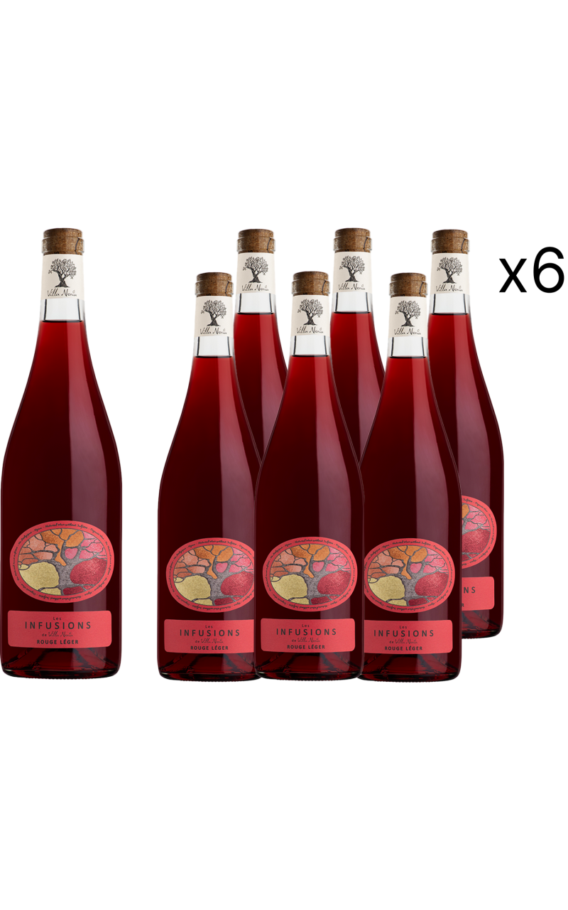 Karton von 6 Flaschen - Les Infusions Villa Noria - Leichtes Rot (ohne Sulfite)