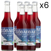 Carton Sobaie Kombucha de vigneron - Baie de raisin Rouge (24 x 33 cL)