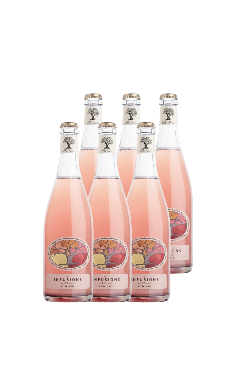 Cardboard of 6 bottles - Les Infusions Villa Noria - Pet'NAT 'Rosé Gray (without sulphites)