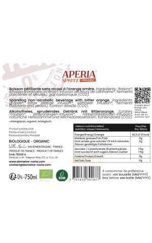 APERIA® Orange Spritz 0% - 75cl