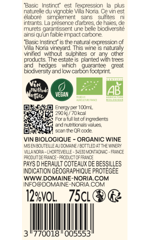Carton de 6 bouteilles - Basic Instinct Orange (sans sulfites)