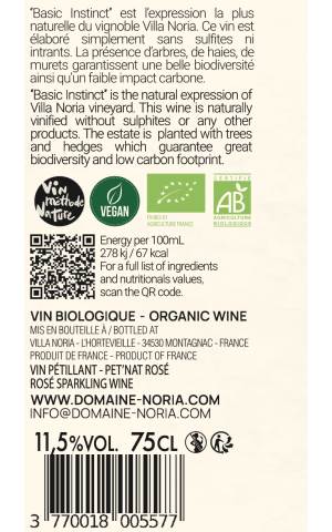 Carton de 6 Bouteilles - Basic Instinct PET'NAT' Rosé (Sans sulfite)