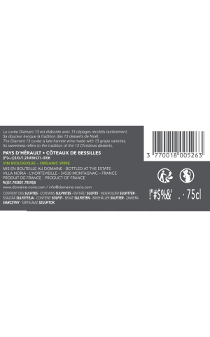 Diamant 13 - Vino bianco biologico e gourmand vegano - Domaine Villa Noria