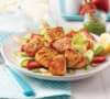Grilled salmon skewer and citrus