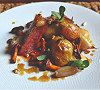 Roasted pigeon with iceglashed vegetables