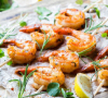 Marinated shrimp skewers