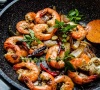 Waped shrimp with garlic