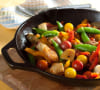 Pan-fried spring vegetables with lemon butter