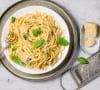 Linguine with lemon, basil and pine sprockets