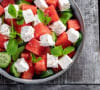 Watermelon salad, feta and mint